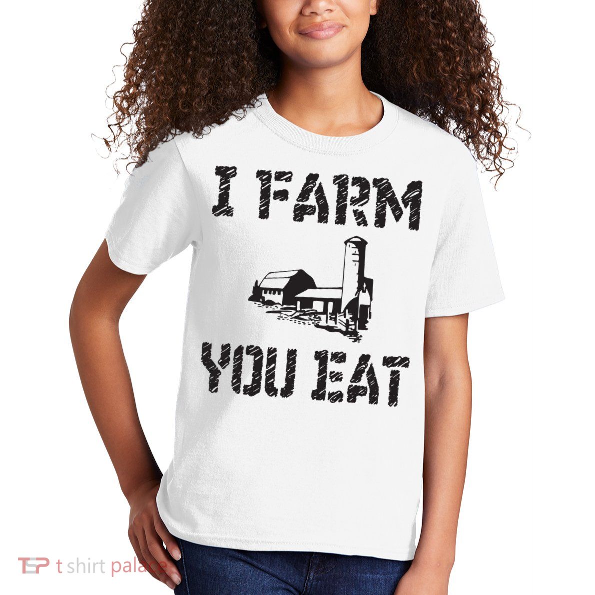 I Farm You Eat Funny Farming Pride Local Farmer Appreciation Kids T-Shirt