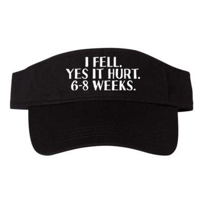 I Fell Yes It Hurt 6 8 Weeks Funny Broken Bone Arm Gift Idea Valucap Bio-Washed Visor