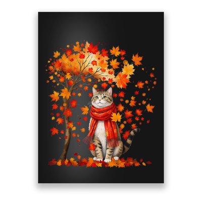 ItS Fall YAll Cat Leaf Fall Tree Hello Autumn Thanksgiving Poster