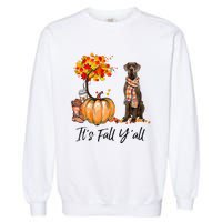 It's Fall Y'all Great Dane Dog Lovers Thanksgiving Halloween Garment-Dyed Sweatshirt