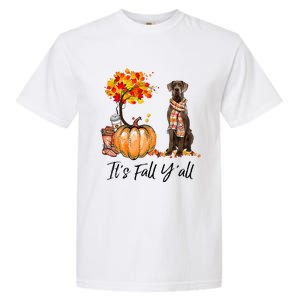 It's Fall Y'all Great Dane Dog Lovers Thanksgiving Halloween Garment-Dyed Heavyweight T-Shirt