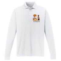 It's Fall Y'all Great Dane Dog Lovers Thanksgiving Halloween Performance Long Sleeve Polo