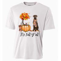 It's Fall Y'all Great Dane Dog Lovers Thanksgiving Halloween Cooling Performance Crew T-Shirt