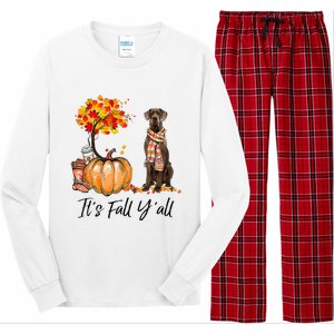 It's Fall Y'all Great Dane Dog Lovers Thanksgiving Halloween Long Sleeve Pajama Set