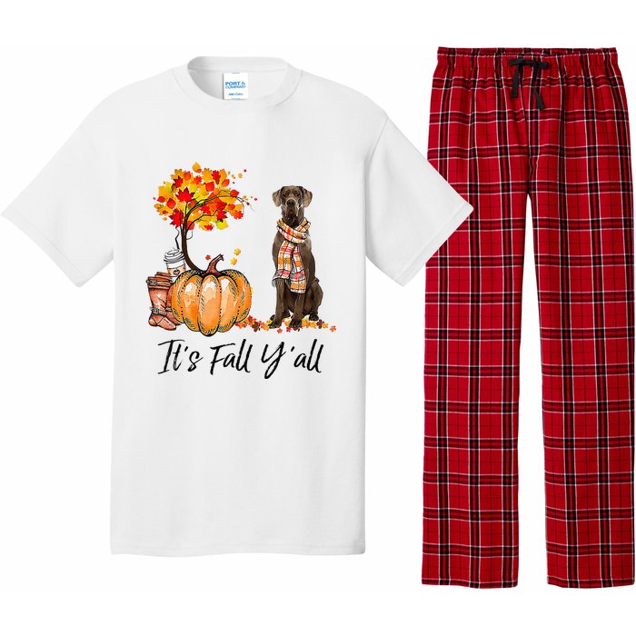 It's Fall Y'all Great Dane Dog Lovers Thanksgiving Halloween Pajama Set