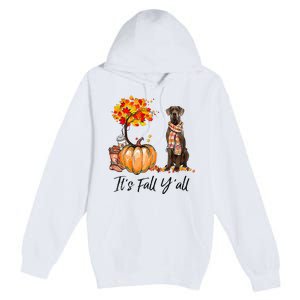 It's Fall Y'all Great Dane Dog Lovers Thanksgiving Halloween Premium Pullover Hoodie