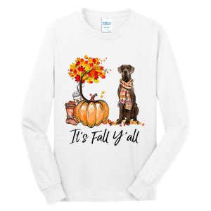 It's Fall Y'all Great Dane Dog Lovers Thanksgiving Halloween Tall Long Sleeve T-Shirt