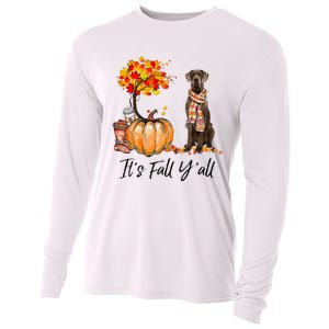 It's Fall Y'all Great Dane Dog Lovers Thanksgiving Halloween Cooling Performance Long Sleeve Crew