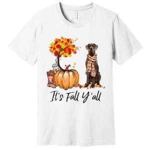 It's Fall Y'all Great Dane Dog Lovers Thanksgiving Halloween Premium T-Shirt