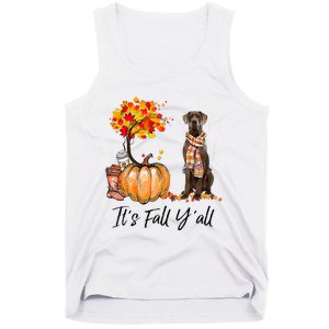 It's Fall Y'all Great Dane Dog Lovers Thanksgiving Halloween Tank Top