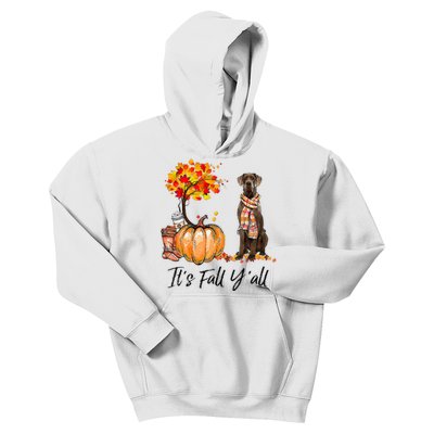 It's Fall Y'all Great Dane Dog Lovers Thanksgiving Halloween Kids Hoodie