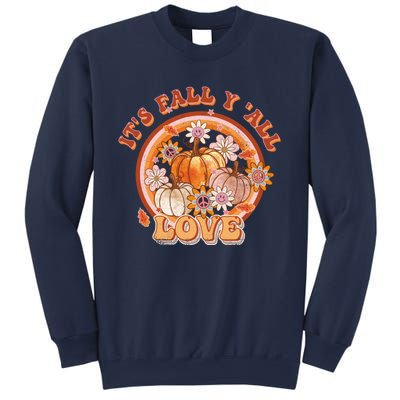 It's Fall Y'all Retro Pumpkin Love Fall Vibes Retro Flora Sweatshirt