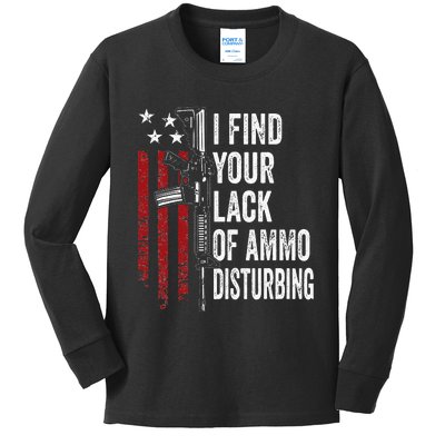 I Find Your Lack Of Ammo Disturbing Funny Gun Owner Joke Kids Long Sleeve Shirt