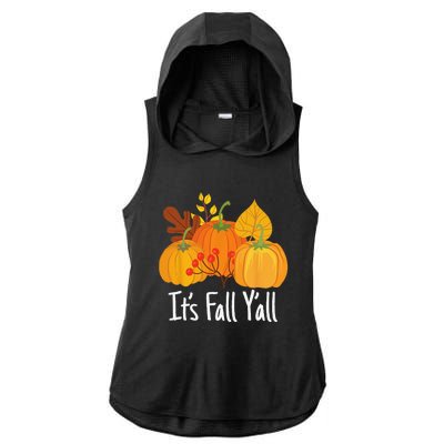 Its Fall Yall Lazy Halloween Costume Thanksgiving Pumpkin Ladies PosiCharge Tri-Blend Wicking Draft Hoodie Tank