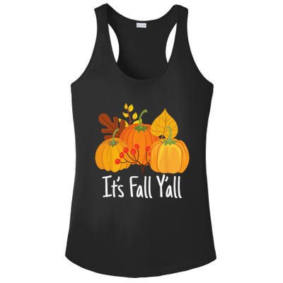 Its Fall Yall Lazy Halloween Costume Thanksgiving Pumpkin Ladies PosiCharge Competitor Racerback Tank