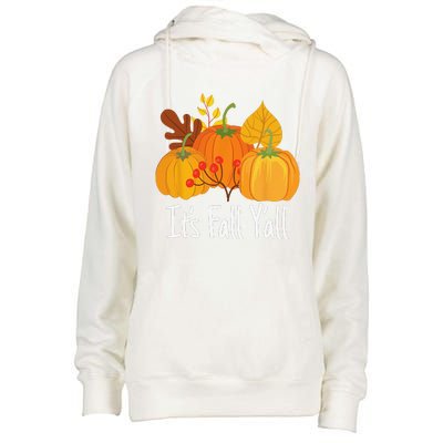 Its Fall Yall Lazy Halloween Costume Thanksgiving Pumpkin Womens Funnel Neck Pullover Hood