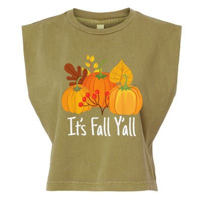 Its Fall Yall Lazy Halloween Costume Thanksgiving Pumpkin Garment-Dyed Women's Muscle Tee