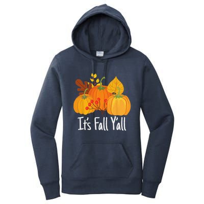 Its Fall Yall Lazy Halloween Costume Thanksgiving Pumpkin Women's Pullover Hoodie