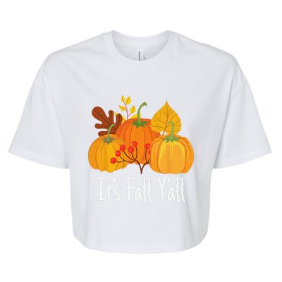 Its Fall Yall Lazy Halloween Costume Thanksgiving Pumpkin Bella+Canvas Jersey Crop Tee