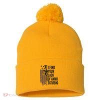 I Find Your Lack Of Ammo Disturbing Pom Pom 12in Knit Beanie