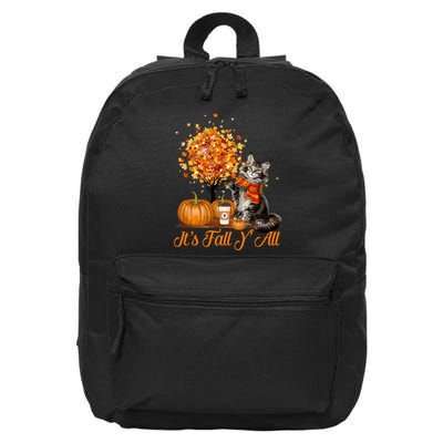 ItS Fall YAll Maine Coon Cat Halloween Hanksgiving Gift 16 in Basic Backpack