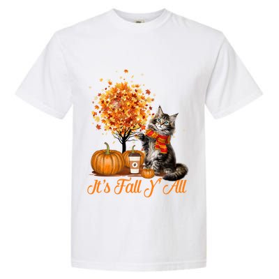 ItS Fall YAll Maine Coon Cat Halloween Hanksgiving Gift Garment-Dyed Heavyweight T-Shirt