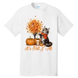 ItS Fall YAll Maine Coon Cat Halloween Hanksgiving Gift Tall T-Shirt