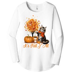 ItS Fall YAll Maine Coon Cat Halloween Hanksgiving Gift Women's Perfect Tri Tunic Long Sleeve Shirt