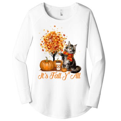 ItS Fall YAll Maine Coon Cat Halloween Hanksgiving Gift Women's Perfect Tri Tunic Long Sleeve Shirt