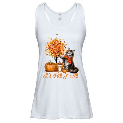 ItS Fall YAll Maine Coon Cat Halloween Hanksgiving Gift Ladies Essential Flowy Tank