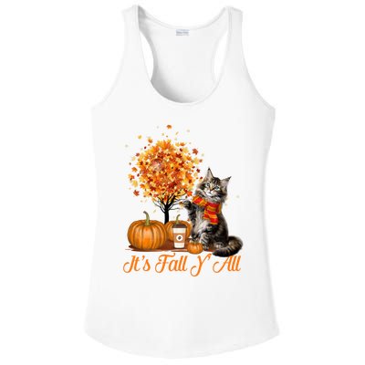 ItS Fall YAll Maine Coon Cat Halloween Hanksgiving Gift Ladies PosiCharge Competitor Racerback Tank