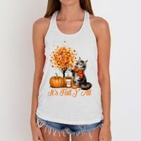 ItS Fall YAll Maine Coon Cat Halloween Hanksgiving Gift Women's Knotted Racerback Tank