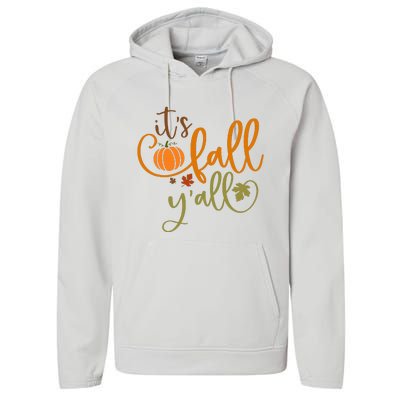 It's Fall Y'all Pumpkin Spice Retro Autumn Thanksgiving Performance Fleece Hoodie