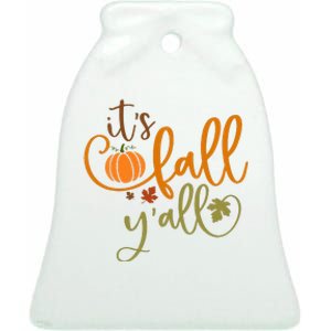 It's Fall Y'all Pumpkin Spice Retro Autumn Thanksgiving Ceramic Bell Ornament