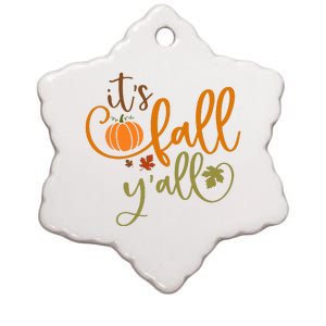 It's Fall Y'all Pumpkin Spice Retro Autumn Thanksgiving Ceramic Star Ornament