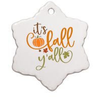 It's Fall Y'all Pumpkin Spice Retro Autumn Thanksgiving Ceramic Star Ornament