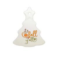 It's Fall Y'all Pumpkin Spice Retro Autumn Thanksgiving Ceramic Tree Ornament