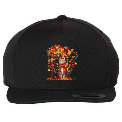 It’S Fall Y’All Cat Leaves And Autumn Vibes Wool Snapback Cap