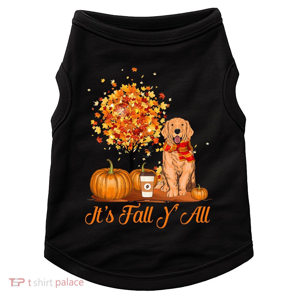 It's Fall Y'All Golden Retrievers Dog Halloween Thanksgiving Doggie Tank