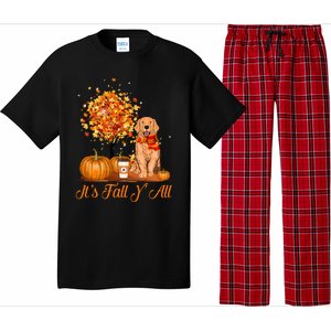 It's Fall Y'All Golden Retrievers Dog Halloween Thanksgiving Pajama Set