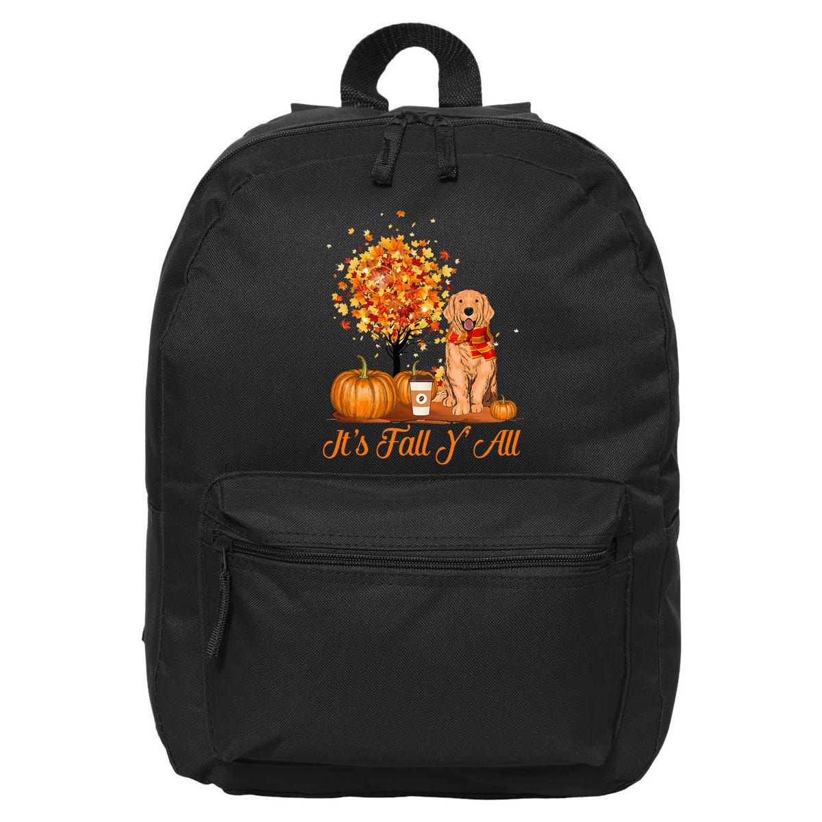 It's Fall Y'All Golden Retrievers Dog Halloween Thanksgiving 16 in Basic Backpack
