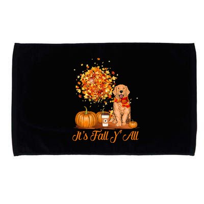It's Fall Y'All Golden Retrievers Dog Halloween Thanksgiving Microfiber Hand Towel