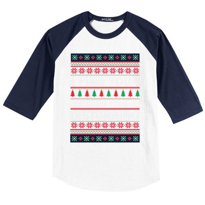 I Find Your Lack Of Cheer Disturbing Funny Christmas Ugly Gift Baseball Sleeve Shirt