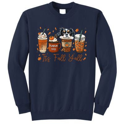 It’S Fall Y’All Japanese Chin Coffee Pumpkin Spice Autumn Tall Sweatshirt