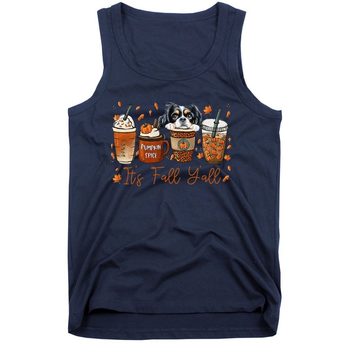 It’S Fall Y’All Japanese Chin Coffee Pumpkin Spice Autumn Tank Top