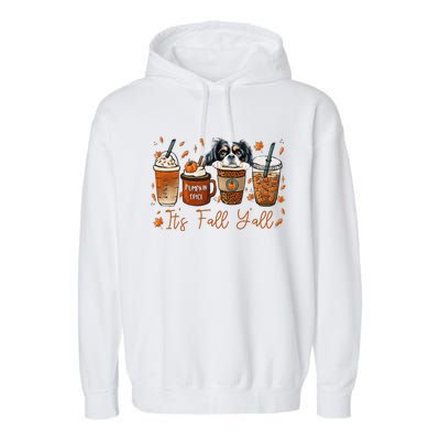 It’S Fall Y’All Japanese Chin Coffee Pumpkin Spice Autumn Garment-Dyed Fleece Hoodie