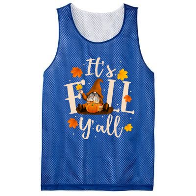 ItS Fall YAll Cute Gnomes Pumpkin Autumn Tree Fall Leaves Funny Gift Mesh Reversible Basketball Jersey Tank