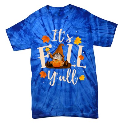 ItS Fall YAll Cute Gnomes Pumpkin Autumn Tree Fall Leaves Funny Gift Tie-Dye T-Shirt