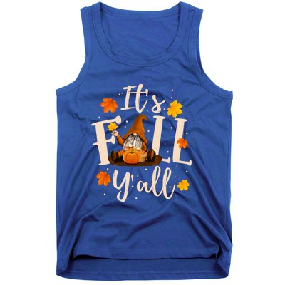 ItS Fall YAll Cute Gnomes Pumpkin Autumn Tree Fall Leaves Funny Gift Tank Top