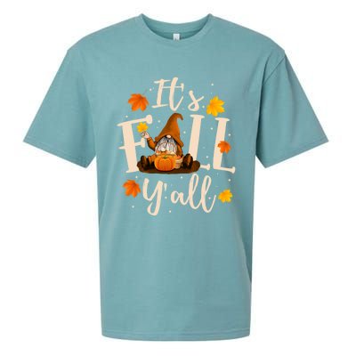 ItS Fall YAll Cute Gnomes Pumpkin Autumn Tree Fall Leaves Funny Gift Sueded Cloud Jersey T-Shirt